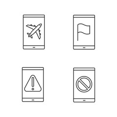 Smartphone apps linear icons set