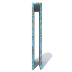 Conceptual old rusted metal font or type, iron or steel industry piece isolated white background. Educative rusty material, aged vintage surface, worn damaged paint as 3D illustration rough surface