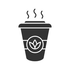 Tea to go glyph icon