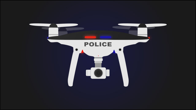 Black and white drone police with background.