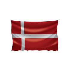 Denmark flag, vector illustration on a white background