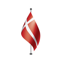 Denmark flag, vector illustration on a white background