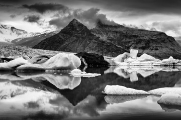 Iceland - Jokulsarlon glacier lagoon - symmetry reflexion