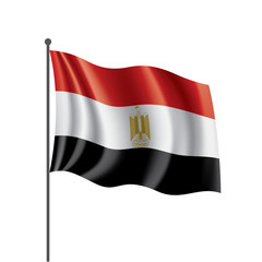 Egypt flag, vector illustration on a white background