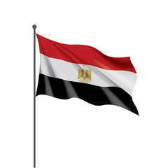 Egypt flag, vector illustration on a white background