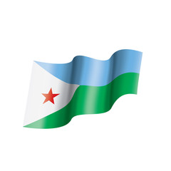 Djibouti flag, vector illustration on a white background