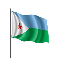 Djibouti flag, vector illustration on a white background
