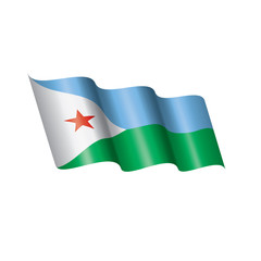 Djibouti flag, vector illustration on a white background