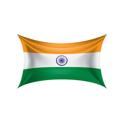 India flag, vector illustration on a white background