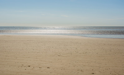Deserted sandy beach at Littlehampton, Sussex, England