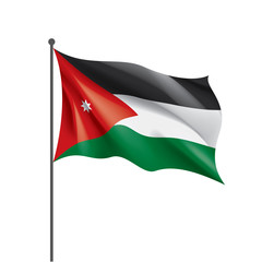 Jordan flag, vector illustration on a white background