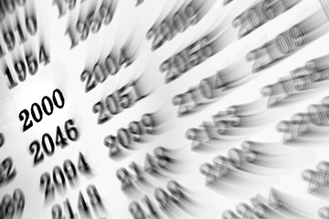 White background with many numbers focus