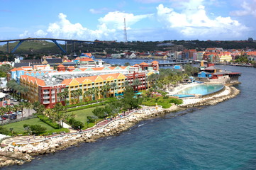 Fototapeta na wymiar Willemstad, Curacao harbor view