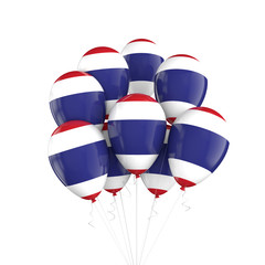 Thailand flag bunch of balloons on string. 3D Rendering