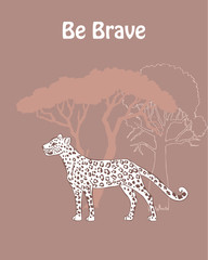  Quotes Poster with Leopard Savanna Animal