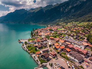 Fototapeta na wymiar Switzerland blue lake