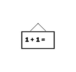 School Blackboard, Math Lesson icon. Simple Flat Vector Illustration sign. Black symbol on white background