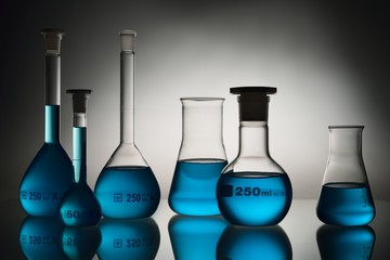 Chemical glassware in laboratory, 2nd September 2018