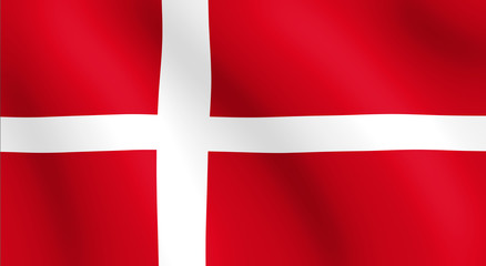 wavy dannish flag illustration - Denmark flag