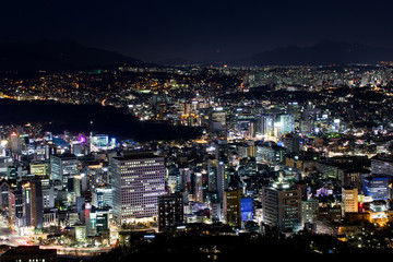 Obraz premium Seul nocą