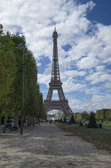 Eiffle tower in the summer in a beautiful daylight.
