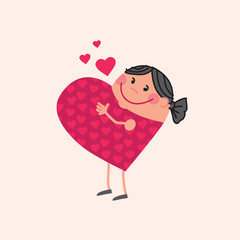 pregnant mother in love  in heart shape.