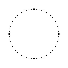 Clock face. Blank hour dial. Dots mark minutes and hours. Simple flat vector illustration.