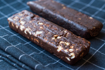Peanut Chocolate Bar made with Date Fruit, Cocoa Mass, Oatmeal, Himalayan Salt, Chicory Root and Fiber