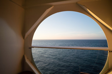 Obraz na płótnie Canvas Balcony view on the cruise ship