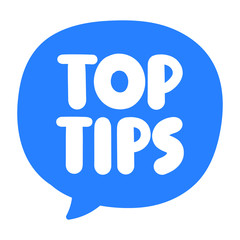 Top tips. Vector icon, badge illustration on white background.