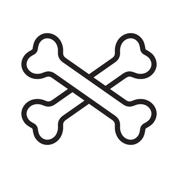 crossbones vector icon logo pirate bone Halloween cartoon illustration symbol