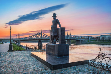 Памятник Пушкину на набережной Волги в Твери Monument to the...