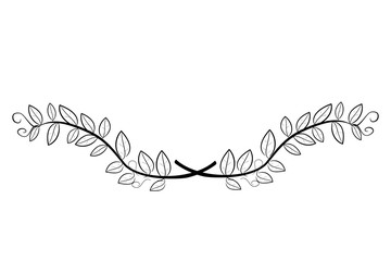 vector doodle laurel wreath vector icon, for your title border, isolated on white