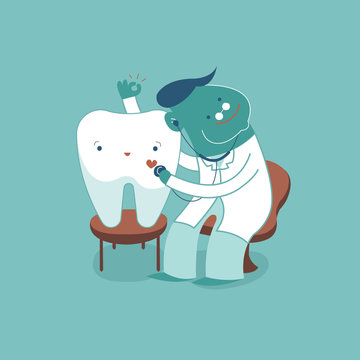 Dentist check up tooth for good healthy, dental concept.