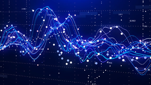 Stock market chart. Big Data. Business Graph. Investment graph. Abstract financial chart. 3D rendering.