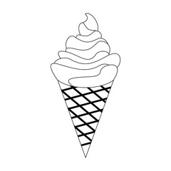 Delicious ice cream cone vector illustration graphic design