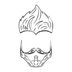 Male Hairtsyle and beard isolated vector illustration graphic design
