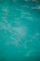 Clear water in the pool. Blue