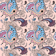 Paisley. Hand Drawn Boho ornament