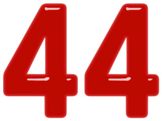 Fototapeta premium Numeral 44, forty four, isolated on white background, 3d render