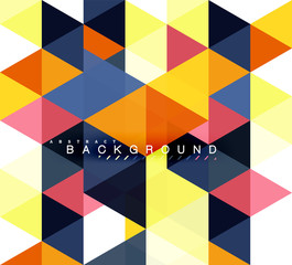 Multicolored triangles abstract background, mosaic tiles concept