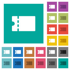 Blank discount coupon square flat multi colored icons