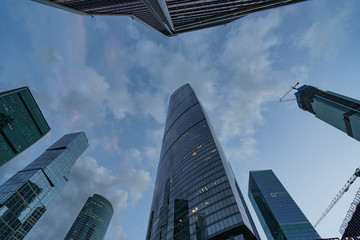 Fototapeta na wymiar Moscow city buildings made of glass and metal