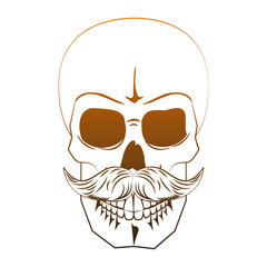 Vintage skull barbershop with mustache vector illustration graphic design