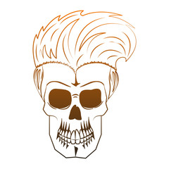 Vintage skull hairstyle barbershop vector illustration graphic design