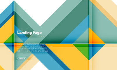 Square shape geometric abstract background, landing page web design template