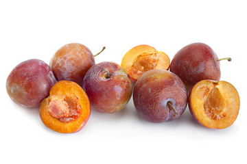 Brown plum fruit closeup