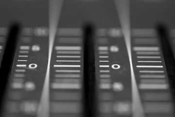 Closeup Macro Shot of Pro Audio Fader Meter