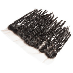 kinky curly black human hair weaves extensions lace frontal