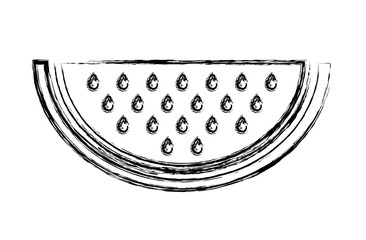 half watermelon fresh fruit icon vector illustration design